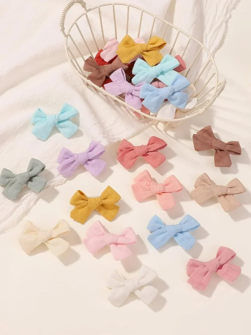 40pcs Mini Lined Hair Clips for Babies, Toddlers & Girls - Colorful Tiny Bows